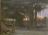 Albert Goodwin Canvas Paintings - The Banyan Trees and the Sentinel